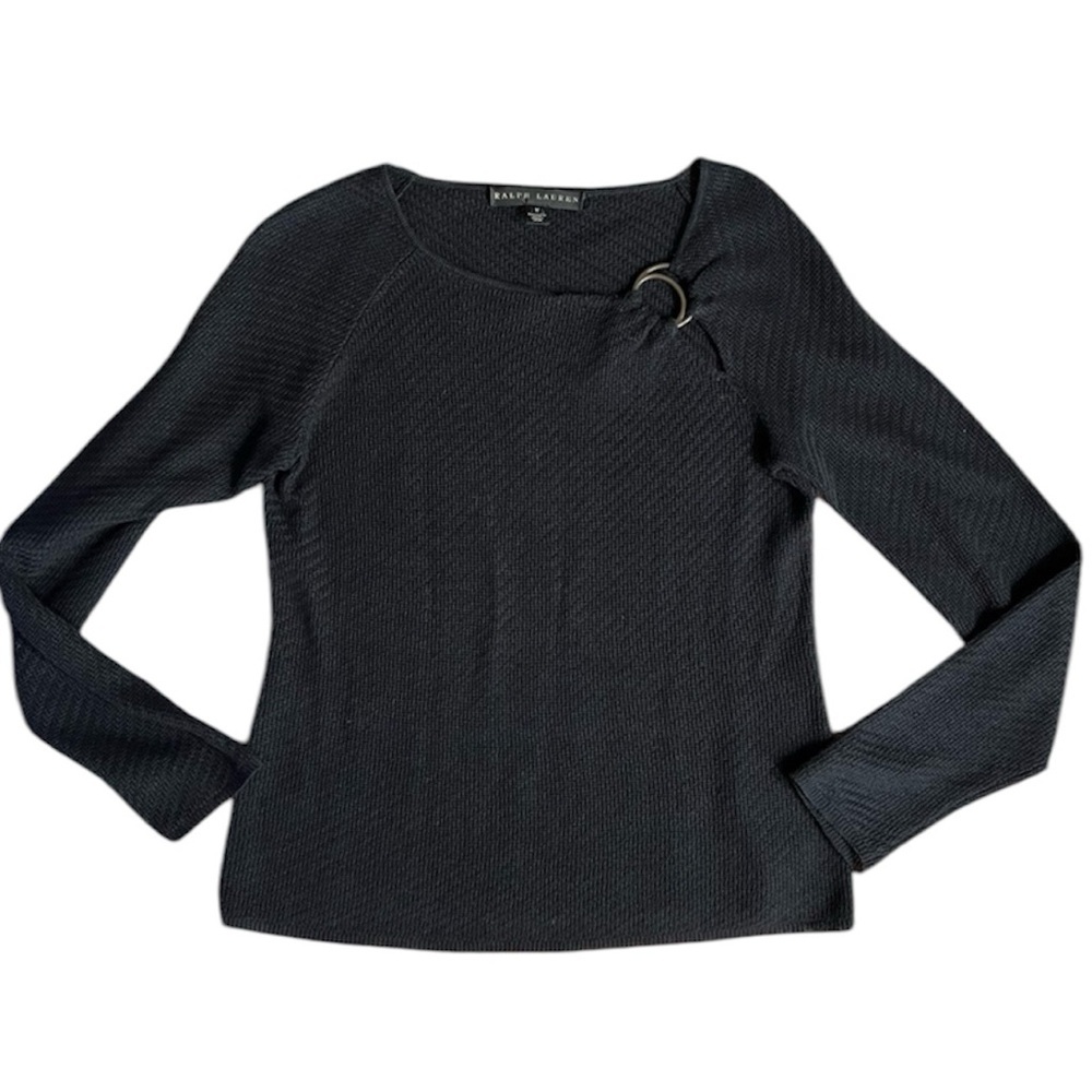 Ralph Lauren Black Label 100% Linen Black Brass Hardware Sweater medium